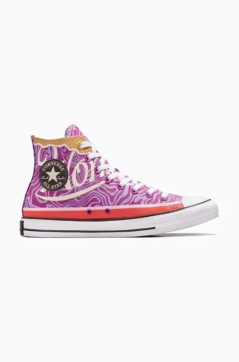Superge Converse Converse x Wonka Chuck Taylor All Star Swirl vijolična barva, A08154C