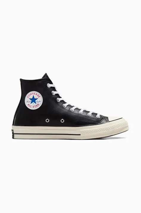Δερμάτινα ελαφριά παπούτσια Converse Chuck 70 HI χρώμα: μαύρο, A07200C