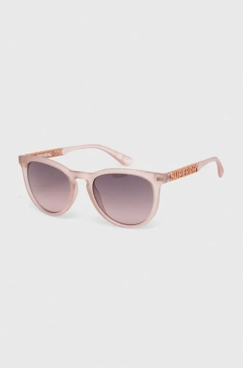 Superdry okulary przeciwsłoneczne damskie kolor różowy