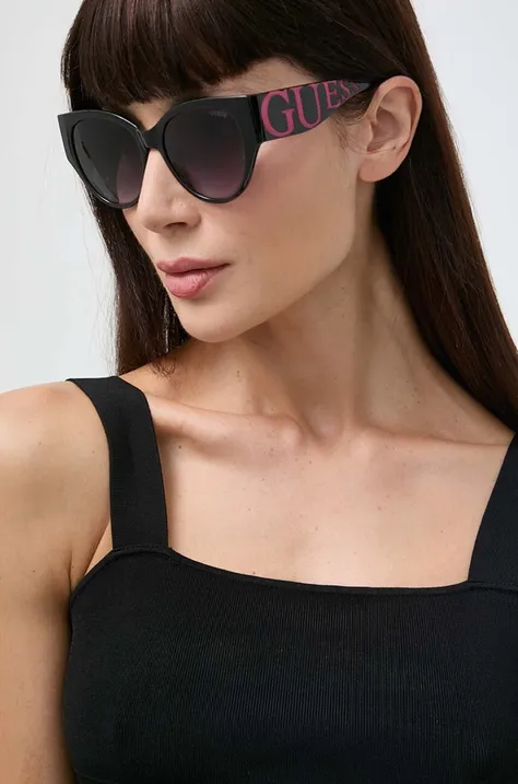 Сонцезахисні окуляри Guess жіночі колір чорний