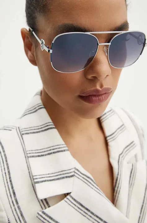 Сонцезахисні окуляри Guess жіночі колір срібний GF6127 10C
