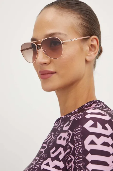 Сонцезахисні окуляри Guess жіночі колір золотий GF6143 28F