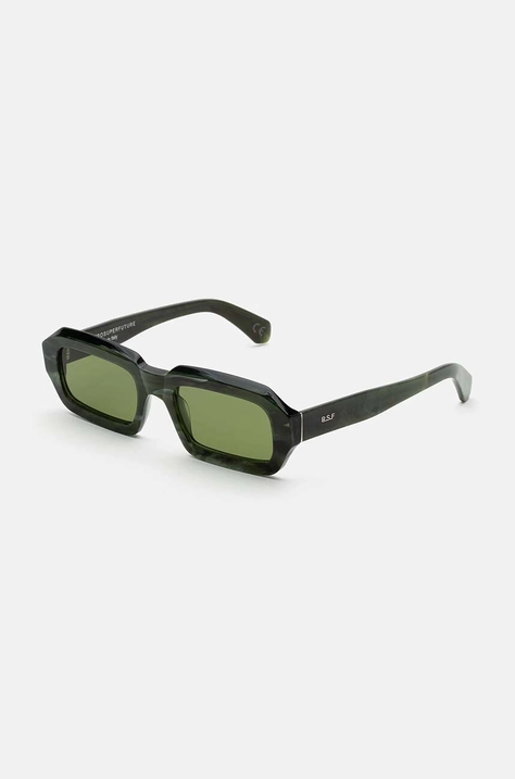 Black Acetate Sunglasses With Logo Print green color FANTASMA.BHO