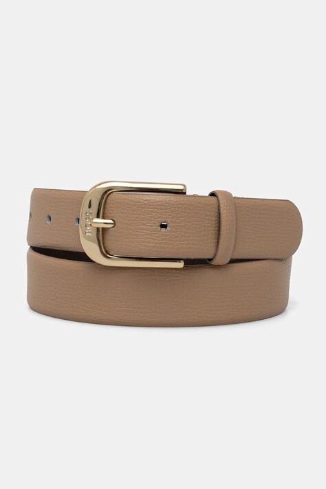 BOSS curea de piele femei, culoarea bej, 50480651