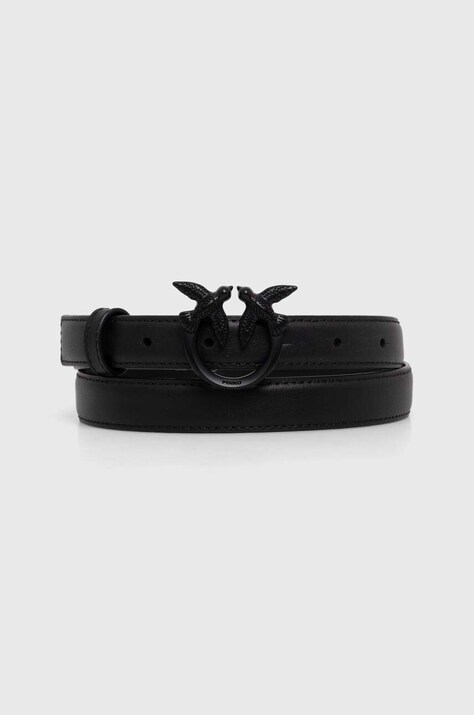 Pinko curea de piele femei, culoarea negru