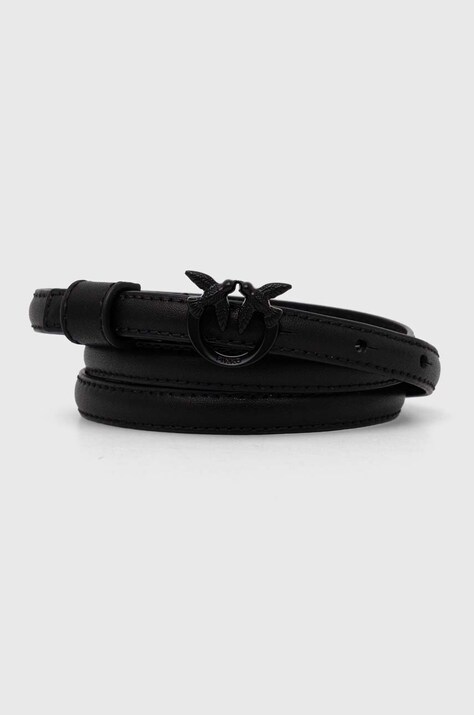 Pinko curea de piele femei, culoarea negru