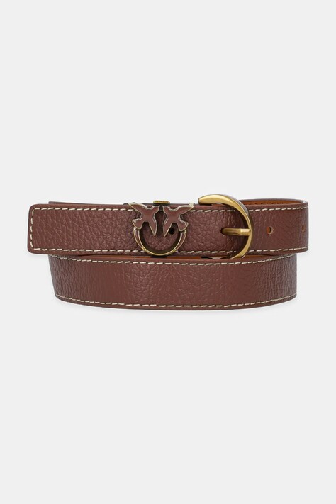 Pinko curea de piele femei, culoarea maro