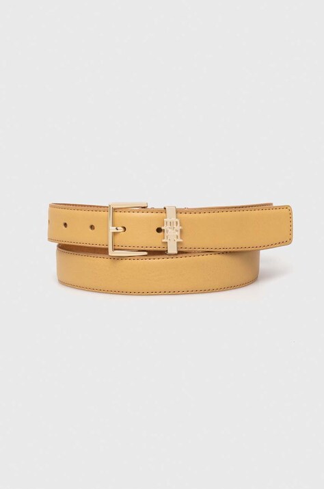 Tommy Hilfiger curea de piele femei, culoarea bej AW0AW16188
