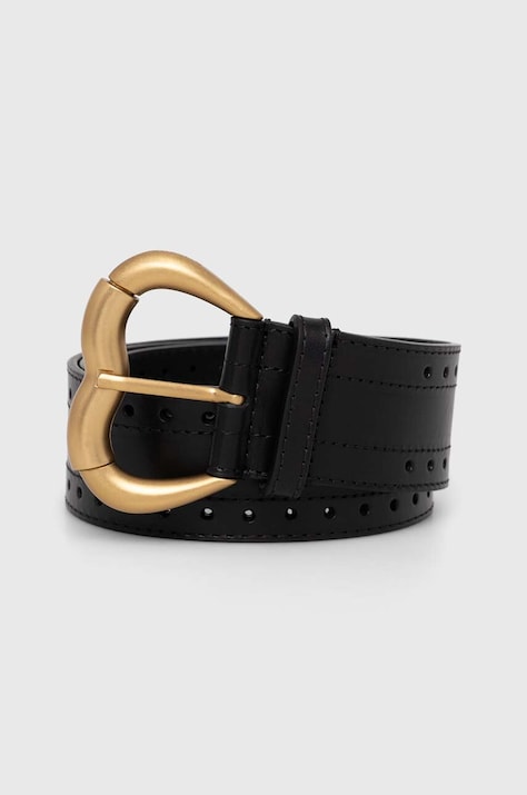 Pinko curea de piele femei, culoarea negru