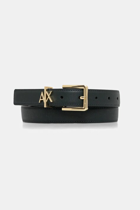 Шкіряний ремінь Armani Exchange колір чорний 941182 4R759