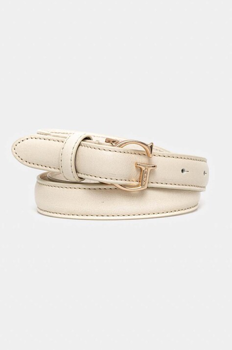 Guess curea de piele femei, culoarea bej