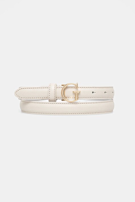 Guess curea de piele femei, culoarea bej