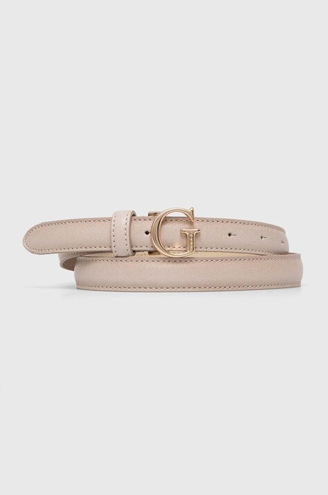 Guess curea de piele femei, culoarea bej