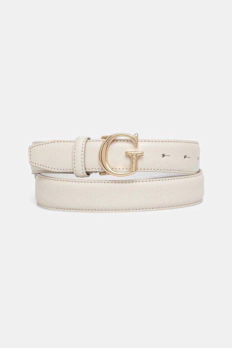 Δερμάτινη ζώνη Guess χρώμα: μπεζ, BW9118 P4230