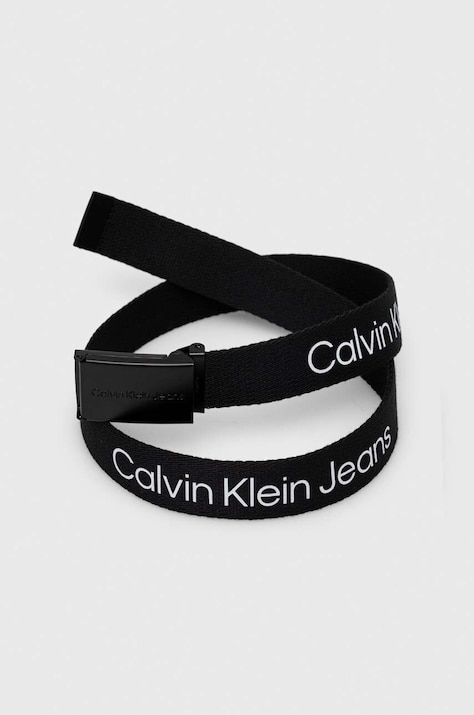 Calvin Klein Jeans pasek dziecięcy kolor czarny