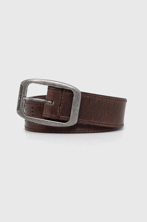 Δερμάτινη ζώνη Pepe Jeans WALTER BELT χρώμα: καφέ PM021018