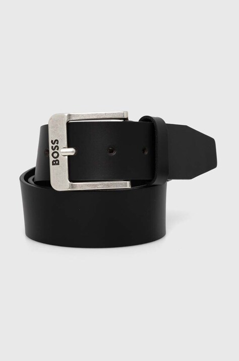 BOSS curea de piele barbati, culoarea negru, 50512795