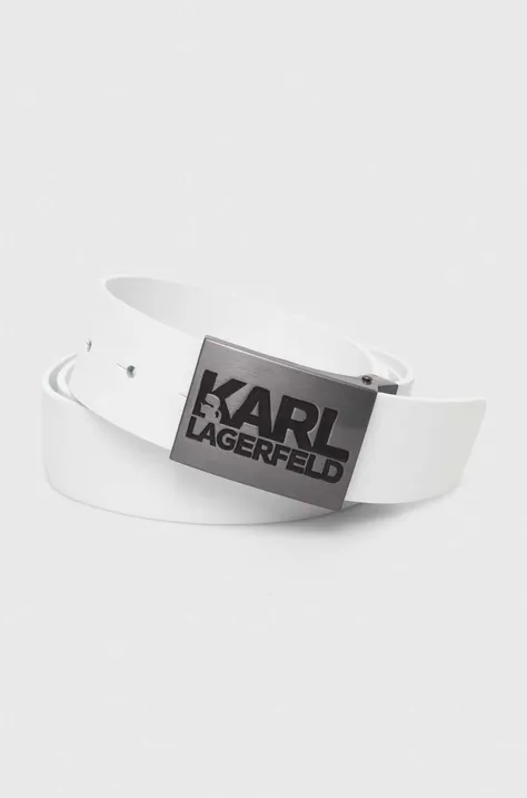 Karl Lagerfeld pasek skórzany męski kolor biały