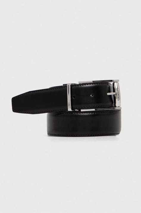 Calvin Klein curea de piele bărbați, culoarea negru K50K511580