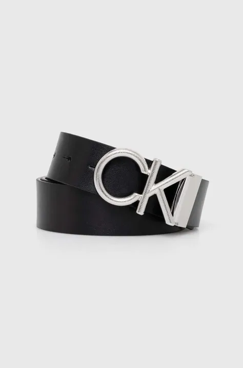 Кожаный ремень Calvin Klein мужской цвет чёрный