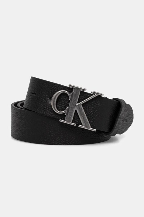 Usnjen pas Calvin Klein Jeans moški, črna barva