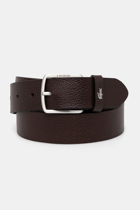 Кожаный ремень и чехол для карт Lacoste цвет коричневый