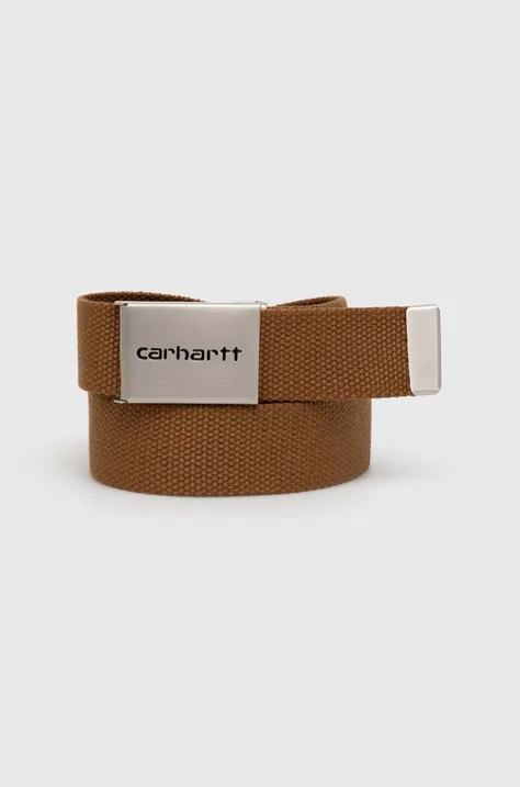 Ремінь Carhartt WIP Clip Belt Chrome колір коричневий I019176.HZXX