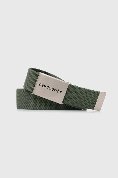 Pásek Carhartt WIP Clip Belt Chrome zelená barva, I019176.1YFXX