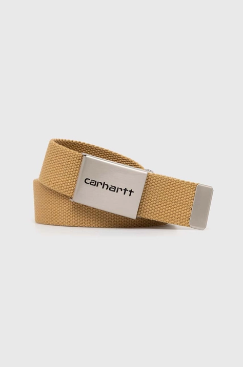 Ζώνη Carhartt WIP Clip Belt Chrome χρώμα: μπεζ, I019176.1YHXX