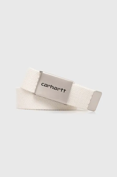 Opasok Carhartt WIP Clip Belt Chrome béžová farba, I019176.D6XX