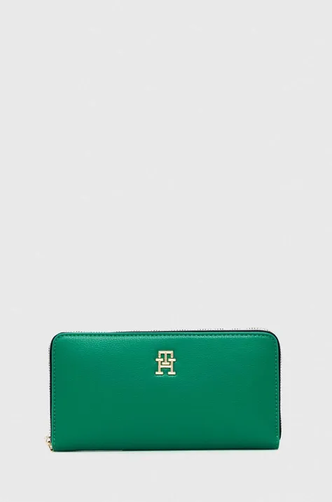 Peňaženka Tommy Hilfiger dámsky, zelená farba, AW0AW16094
