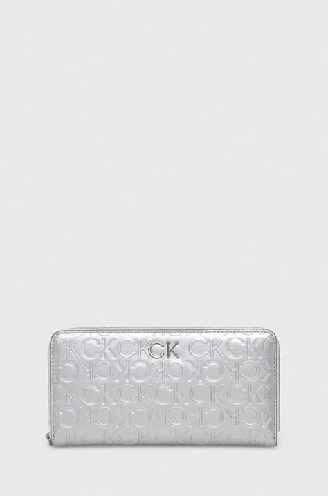 Calvin Klein portofel femei, culoarea argintiu K60K611573