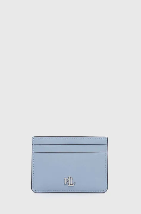 Lauren Ralph Lauren etui na karty skórzane kolor niebieski
