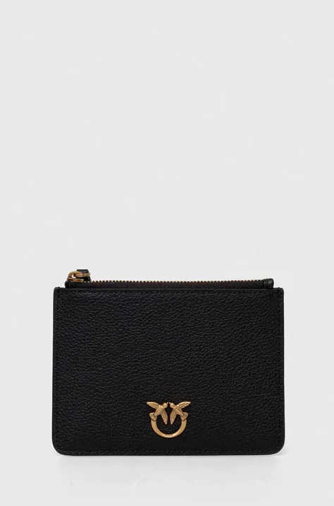 Шкіряний гаманець Pinko жіночий колір чорний
