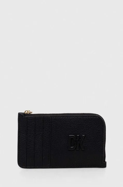 Шкіряний гаманець Dkny жіночий колір чорний