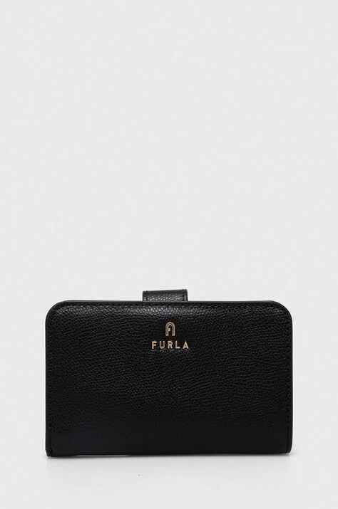 Кожаный кошелек Furla женский цвет чёрный