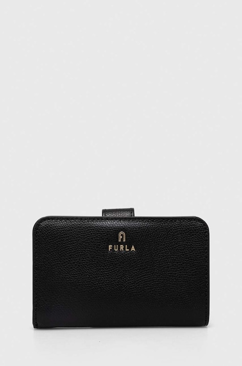 Кожаный кошелек Furla женский цвет чёрный