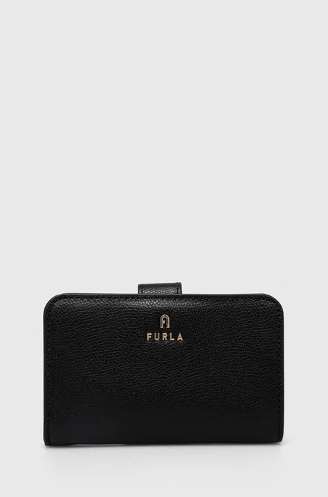 Шкіряний гаманець Furla жіночий колір чорний