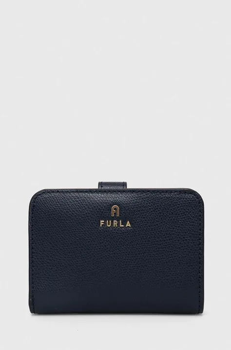 Kožená peňaženka Furla dámsky, tmavomodrá farba
