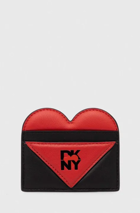 Δερμάτινη θήκη για κάρτες DKNY HEART OF NY χρώμα: μαύρο, R411ZF07