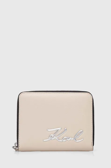Karl Lagerfeld portfel damski kolor beżowy