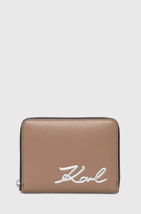 Karl Lagerfeld portfel damski kolor brązowy