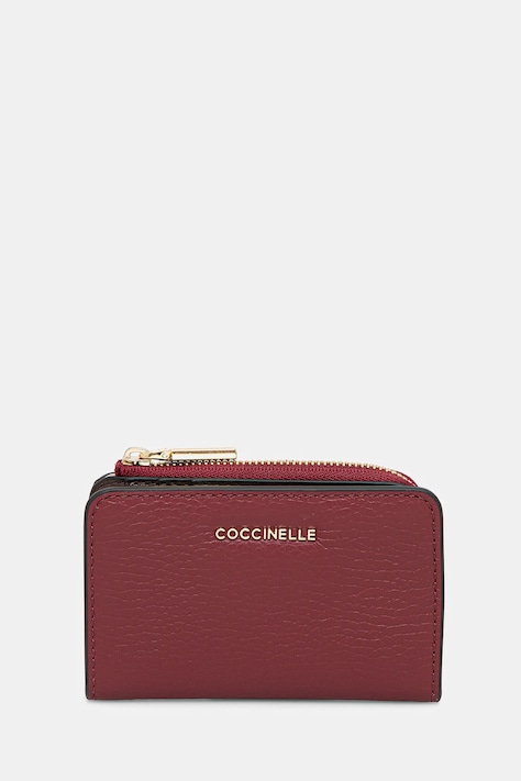 Kožená peňaženka Coccinelle ružová farba