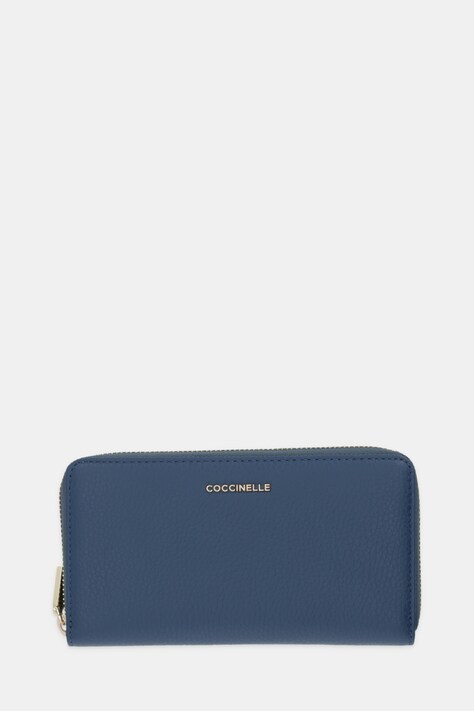 Coccinelle portfel skórzany damski kolor niebieski E2 MW5 11 32 01