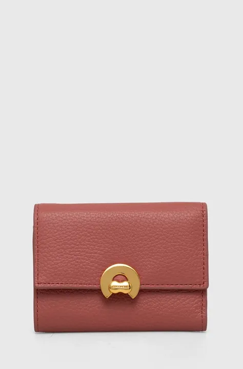 Кожаный кошелек Coccinelle женский цвет красный