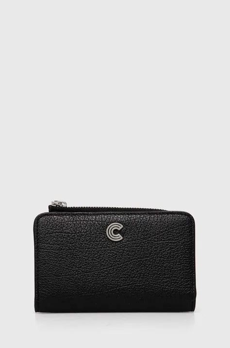 Шкіряний гаманець Coccinelle жіночий колір чорний