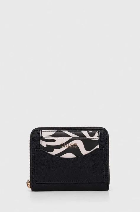 Liu Jo portofel si card holder femei, culoarea negru