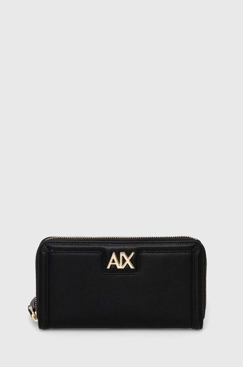 Armani Exchange portofel femei, culoarea negru