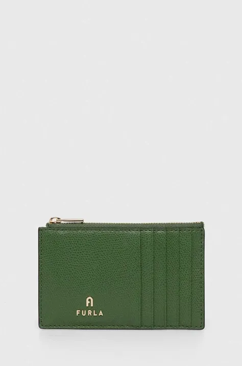 Furla portfel skórzany damski kolor zielony