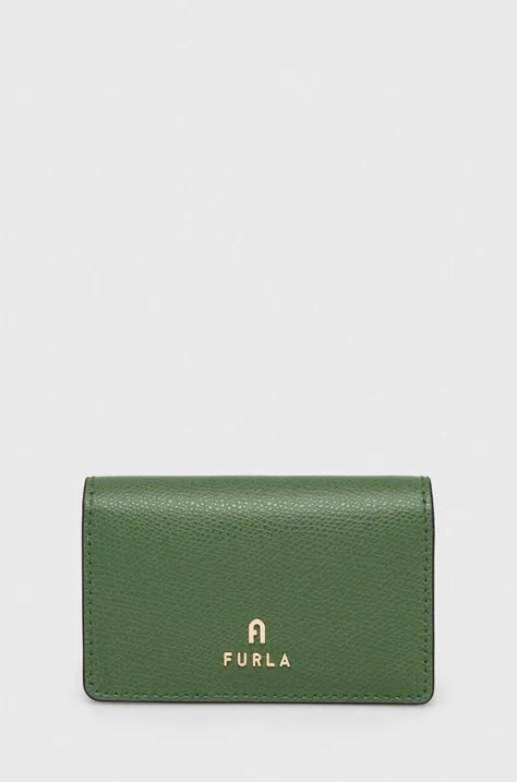 Кожаный кошелек Furla женский цвет зелёный